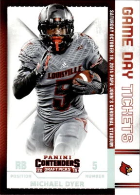 2015 Panini Contenders Draft Picks #62 Michael Dyer Game Day Tickets - Image 1 of 2