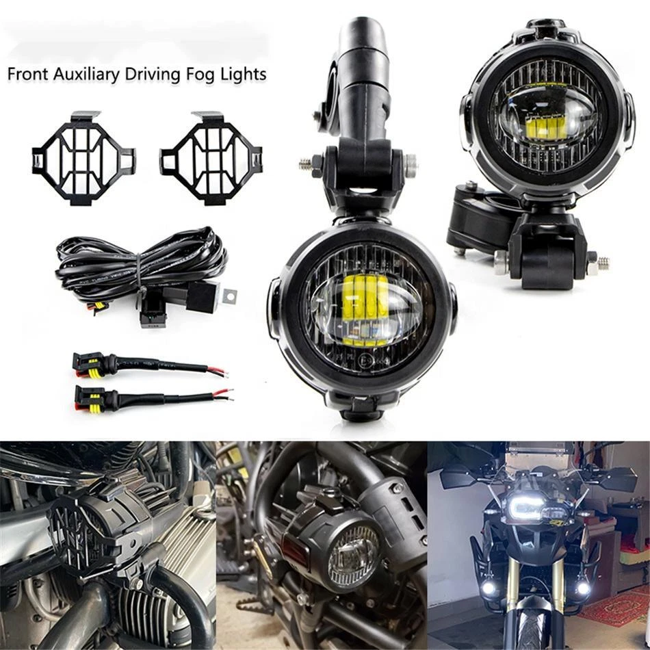 Conjunto de luces antiniebla LED universales para BMW R1200GS F800GS F700GS F650 K1600 Foto 1 de 4