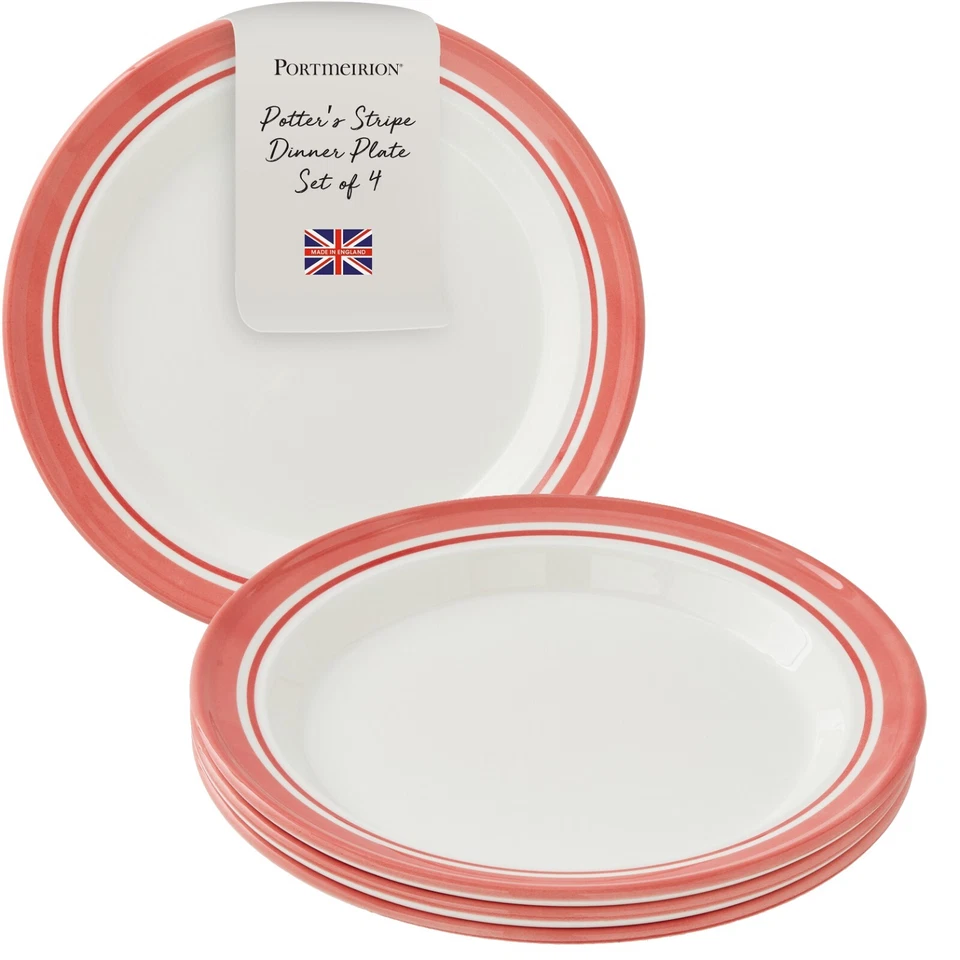 Plato de cena Portmeirion Potter's Stripe, juego de 4 - rojo, negro, azul Foto 1 de 4