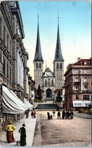 Luzern Hofkirche, Switzerland Postcard c1920 - Picture 1 of 2