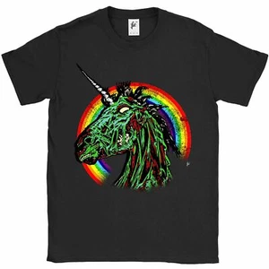 Zombie Einhorn stehend vor Heiligenschein Regenbogen Herren T-Shirt - Bild 1 von 8