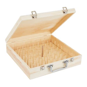 VBS hilo de coser estuche de madera 31,5x8,5x32 cm para hasta 64 bobinas de hilo de coser ayuda de organización - Imagen 1 de 8