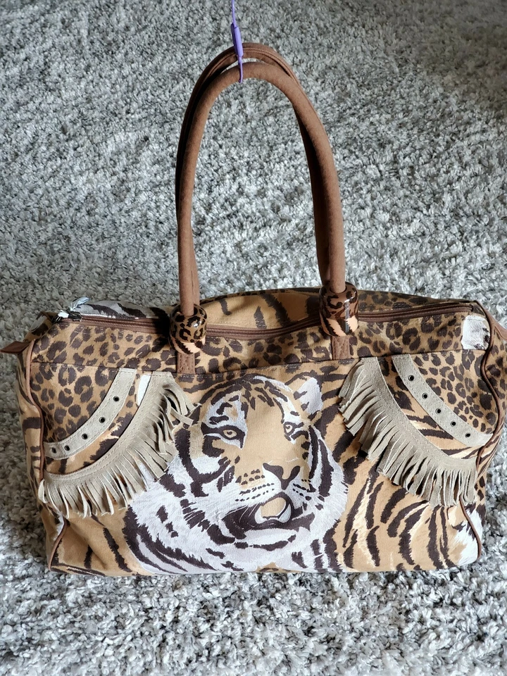 Tiger Themed Oversized Sun N Sand 20" Beach Tote Large Rare Bag Water Resistant  - Image 1 of 4