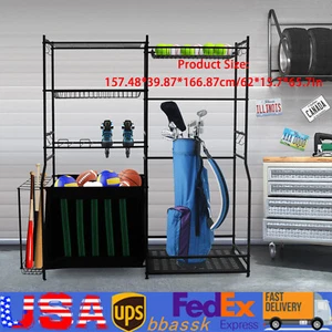 Sports Equipment Ball Storage Rack Garage Organizer Sport Gear Toy Storage - Picture 1 of 15