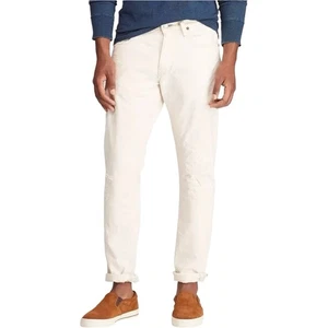 Polo Ralph Lauren Varick Slim Straight Garment Dyed Hemp Denim Jeans weiß 33x30 - Bild 1 von 13