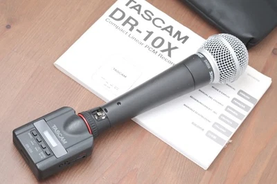 Tascam DR-10X Plug-on Micro Linear PCM XLR Digital Audio Recorder & Shure SM58 - Image 1 of 4