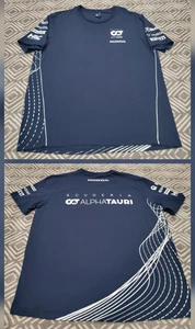 Alpha Tauri Scuderia F1 Team T-Shirt Men Size XXL Blue Short Sleeve Honda - Picture 1 of 11