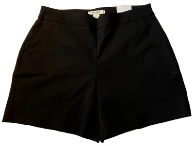 Shorts feminino White House Black Market tamanho 8 preto sólido novo com etiquetas - Imagem 1 de 4