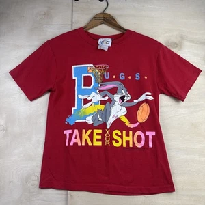 VINTAGE 1992 YOUTH KIDS LOONEY TUNES BUGS BUNNY BASKETBALL SHIRT SZ MEDIUM - Picture 1 of 12