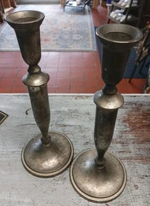 Godinger Silver Plated Candlestick Pair 12" Vintage - Picture 1 of 15