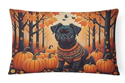 Affenpinscher Fall Canvas Fabric Decorative Pillow DAC1001PW1216 - Image 1 of 3