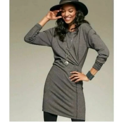 Vestido Cabi Pequeño Gris Jaspeado Sudadera Vaina Acanalado Otoño Informal Nuevo Foto 1 de 4