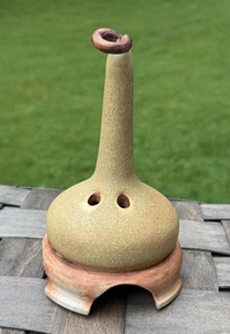 Ceramic Incense Stick Holder Incense Burner Gourd Shaped Yellow Signed 6.25” - Picture 1 of 6