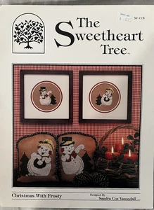The Sweetheart Tree Counted Cross Stitch Chart Christmas with Frosty Snowman - Picture 1 of 2