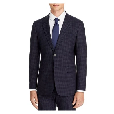 Theory 284253 Men's Chambers Micro Check Slim Fit Suit Jacket Navy Size 38 Short - Image 1 of 3