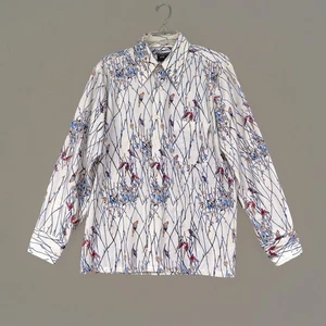 Camisa Discoteca Vintage JC Penny Hombres M 15 15.5 PÁJAROS Poli Cuello Daga Abstracto Años 70 - Imagen 1 de 8