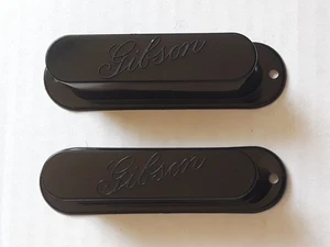1971-72 Gibson SG-100 SG-200 Engraved Black Guitar Pickup Cover - Set Of 2 NOS - Picture 1 of 6
