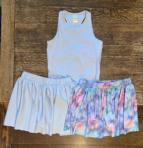Oshkosh Girls Purple Tank Size 12, Two Skorts Size 10 | 3-Piece Outfit Set - Picture 1 of 14