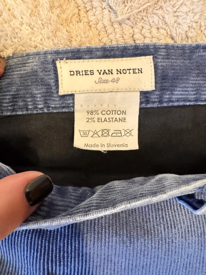 女式浅蓝色 Dries Van Notion 灯芯绒裤子 10 码 — 第 1/3 张图片