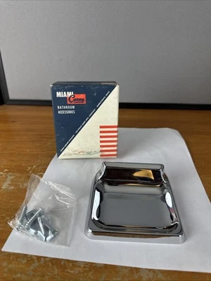 Jabonera vintage retro Miami Carey #8008 cromada de montaje en pared de 4" de ancho nueva sin usar Foto 1 de 4