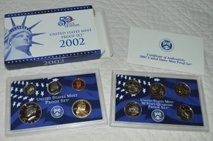 2002 S U.S. Mint Proof Set & 5 State QUARTER Proof Set - Original Box and COA - Picture 1 of 7