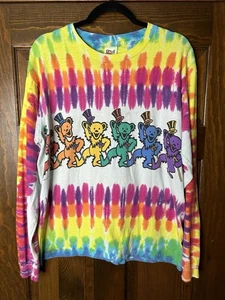 Vintage 1993 Grateful Dead GDM dancing bear tye dyed t-shirt Large Long Sleeve - Picture 1 of 4