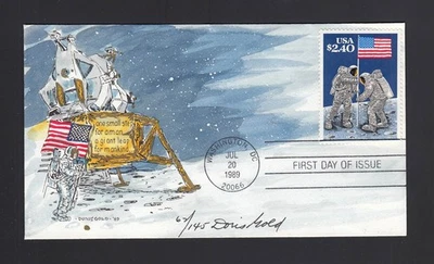 FDC: #2419 1989 $2,40 Moon Landing - DORIS GOLD Cachet pintado a mano Foto 1 de 2