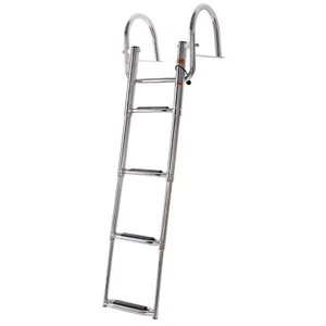 Escalera de muelle plegable telescópica de acero inoxidable de 4 peldaños para barco marino yate - Imagen 1 de 9