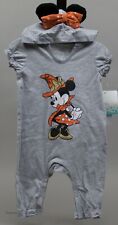 Disney Baby Minnie Mouse Heather Grey Halloween Hooded Romper 6-9 Months