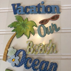 NUEVO Adhesivo para álbumes de recortes de aglomerado de vacaciones en la playa K y COMPAÑÍA - Imagen 1 de 9
