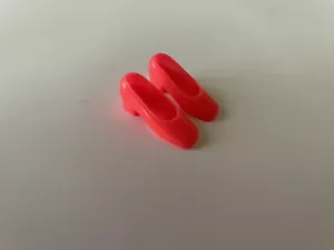 Vintage 1970s Mattel Barbie Mod Square Toe Low Heel Japan Neon Coral Orange - Picture 1 of 5