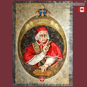 sacred art religious painting contemporary church old men pope portraiture aceo - Foto 1 di 24