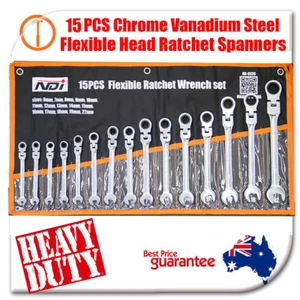 15 PCS NDI Flexi Head Ratchet Spanner Set 6MM-22MM Metric ND-0328 - Picture 1 of 6