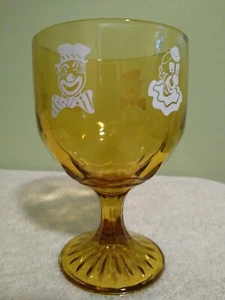 6" Vintage Zirkus Clowns Braunglas Kelch - Bild 1 von 2