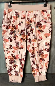 Cacique Lane Bryant Pfirsich Rosa Blumen Jogginghose Pyjamahose 14 16 - Bild 1 von 3