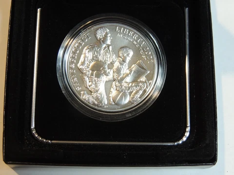 2021 P Uncirculated  National Law Enforcement Silver Dollar Box & COA Cover