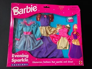 1995 Vintage Barbie Mattel Evening Sparkle Fashions Set - Picture 1 of 3