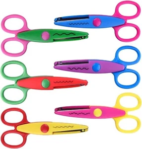 6 Pcs Craft Scissors Decorative Edge Colorful Pattern Design Paper Edger Scissor - Picture 1 of 7