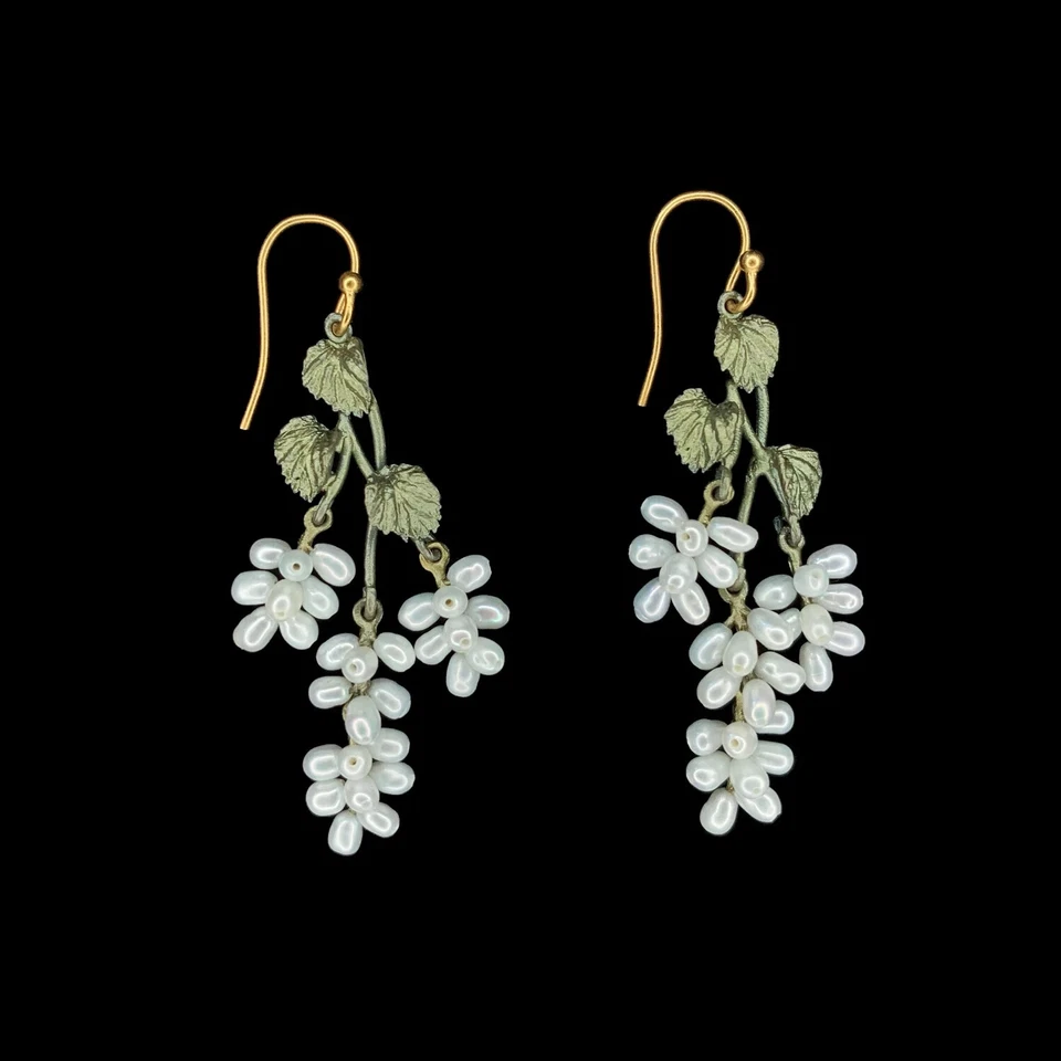 Pendientes MICHAEL MICHAUD PRIMAVERA ABEDUL HOJA Y PERLA GOTA - Alambre 3619 BZ Foto 1 de 1