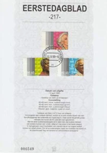 Nederland Eerstedagblad 1999 EDB 217 - Ouderenzegels - Bild 1 von 1