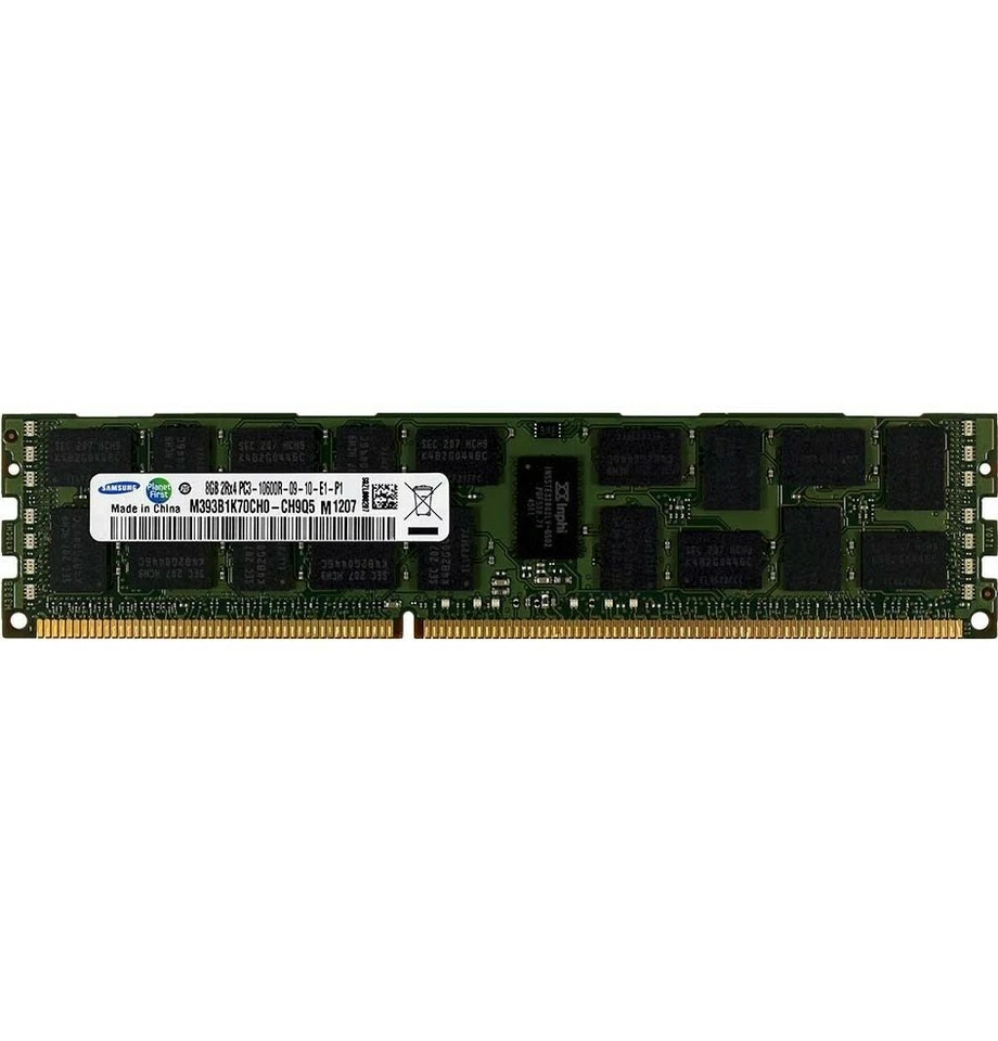 Samsung 8GB 2Rx4 PC3-10600R DDR3 1333 MHz 1.5V ECC RDIMM REG Server Memory RAM - Image 1 of 1