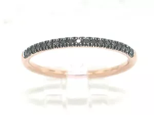 Brillant Memory Ring 585 Rotgold 14Kt Gold 19 schwarze Brillanten total 0,10ct - Bild 1 von 5