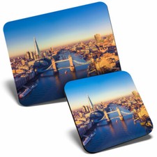 Mouse Mat & Coaster Set - River Thames London Tower Bridge  #21803