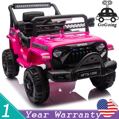 Coche eléctrico de juguete para niños de 12 V con batería de 4 ruedas Jeep control remoto LED Foto 1 de 4