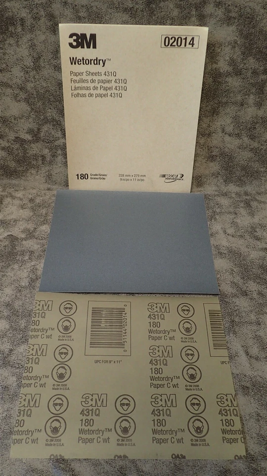 3M 02014 Silicon Carbide 9" x 11" Sanding Sheet (C), Very Fine Grade, Grit 180 - Image 1 of 1