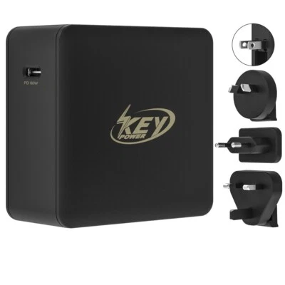 60W International Travel Charging Adapter with PD Fast Charging Includes UK EU - Image 1 of 4