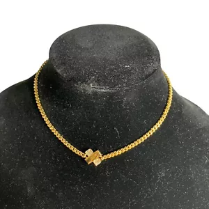 Vintage Monet Necklace Gold Tone Stunning Elegant Rhinestones Cocktail 15" Chain - Picture 1 of 9