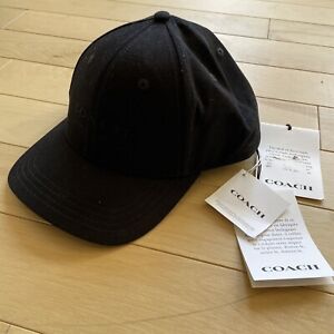 Coach Black Black Embroidered Adjustable Baseball Cap Hat, XS/S $98 MSRP