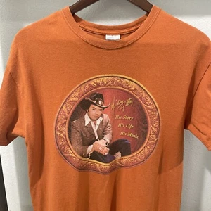 Vintage Mickey Gilley Seventeen #1 Hits Size Medium Orange Shirt Gildan Read - Picture 1 of 12