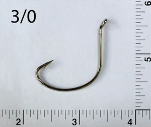 PACK OF 100 Size 3/0 TACKLEWORKS Offset Nickel Kahle Hooks Bent Eye Up - Picture 1 of 2